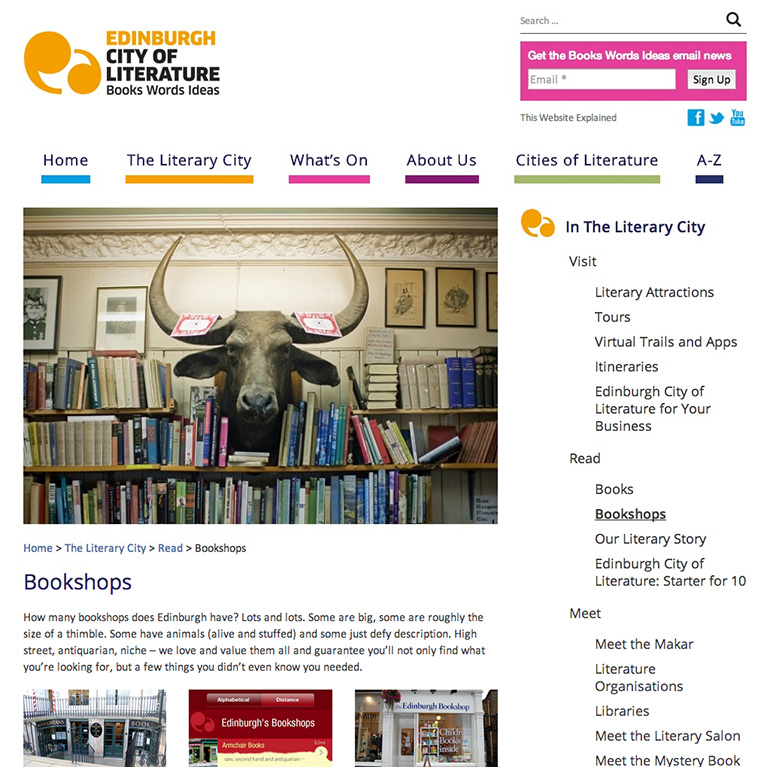 Edinburgh City of Literature - Sub-Section Page